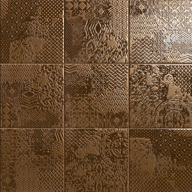 Metal Tiles Decor Bronze 20x20