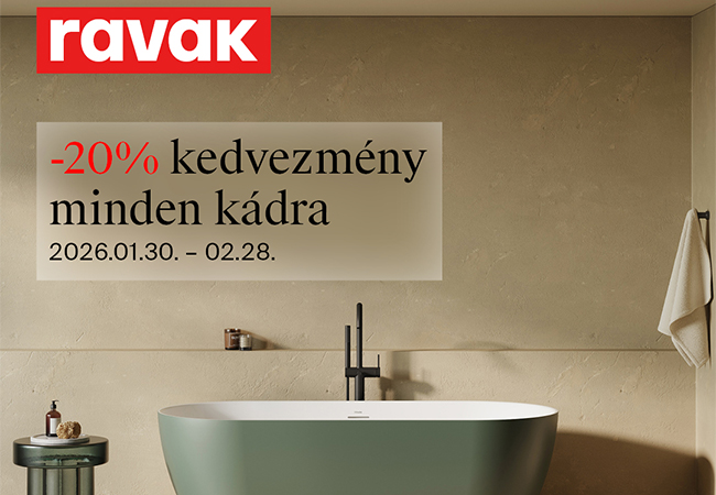 Minden RAVAK kádra 20% kedvezmény